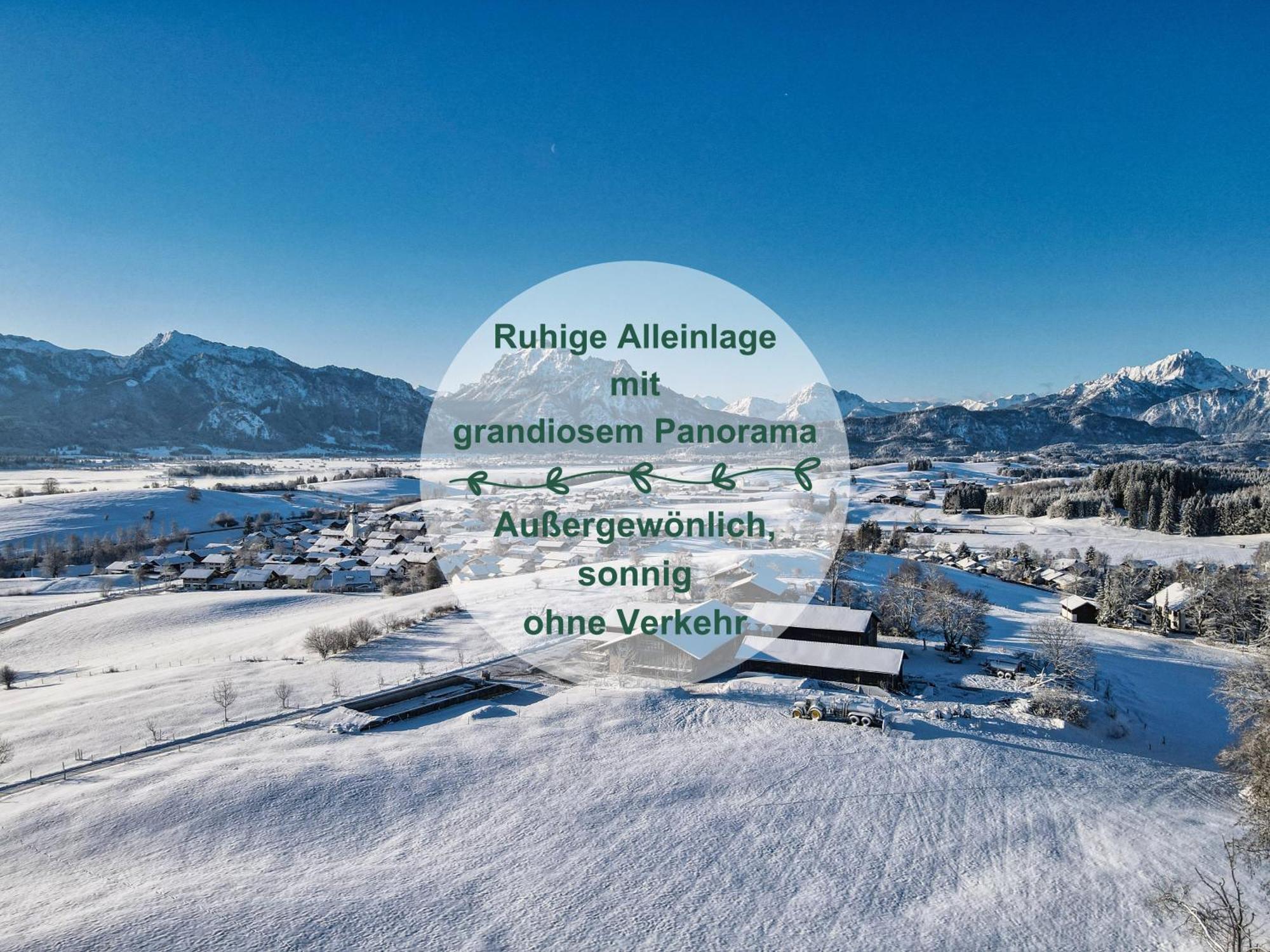 Chalet - Ferienwohnungen - Biohof Stoeger - Panoramasuedbalkon - Grandiose Aussicht Auf See, Berge Und Schloss Neuschwanstein Rieden Bagian luar foto