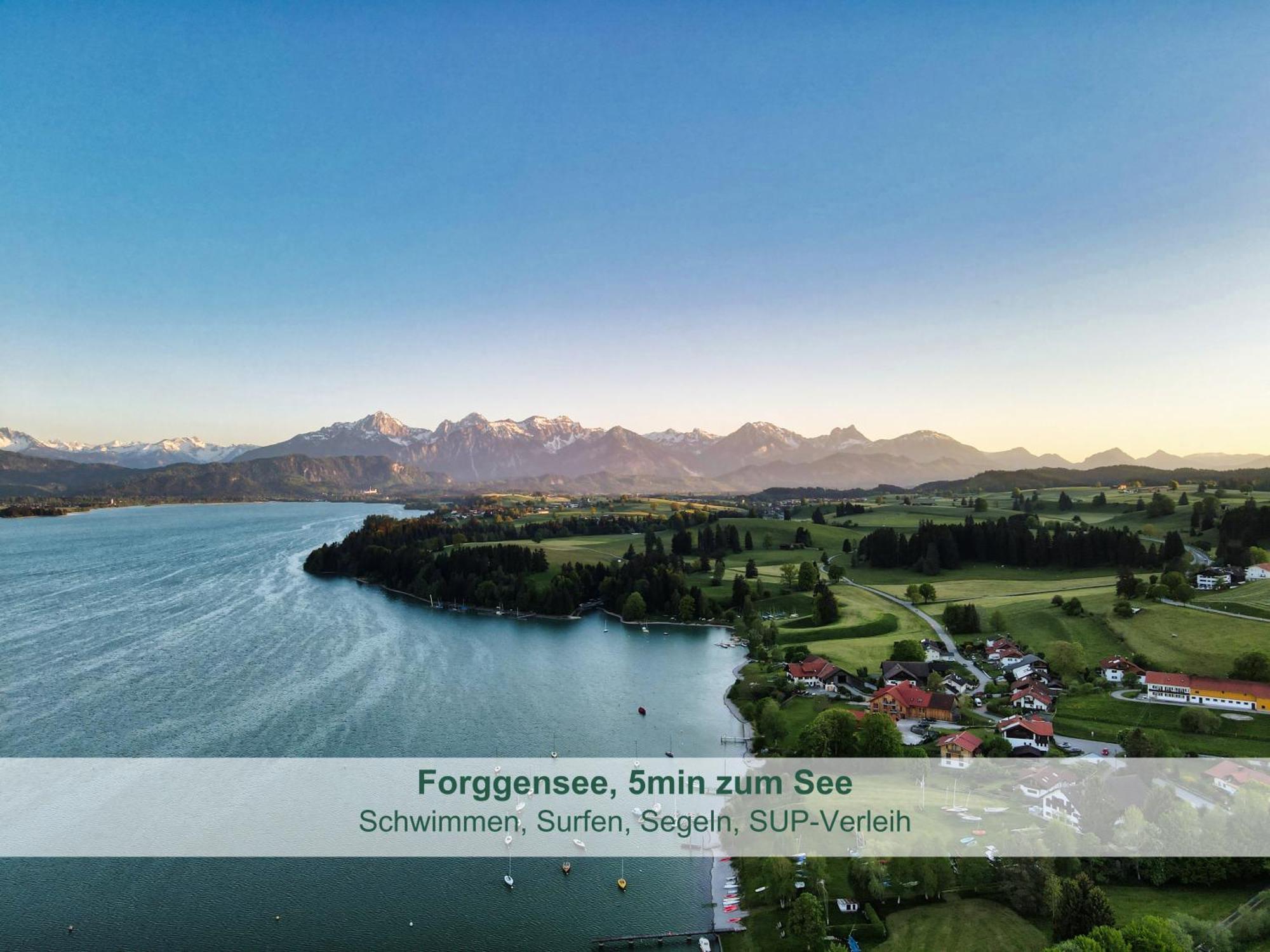 Chalet - Ferienwohnungen - Biohof Stoeger - Panoramasuedbalkon - Grandiose Aussicht Auf See, Berge Und Schloss Neuschwanstein Rieden Bagian luar foto